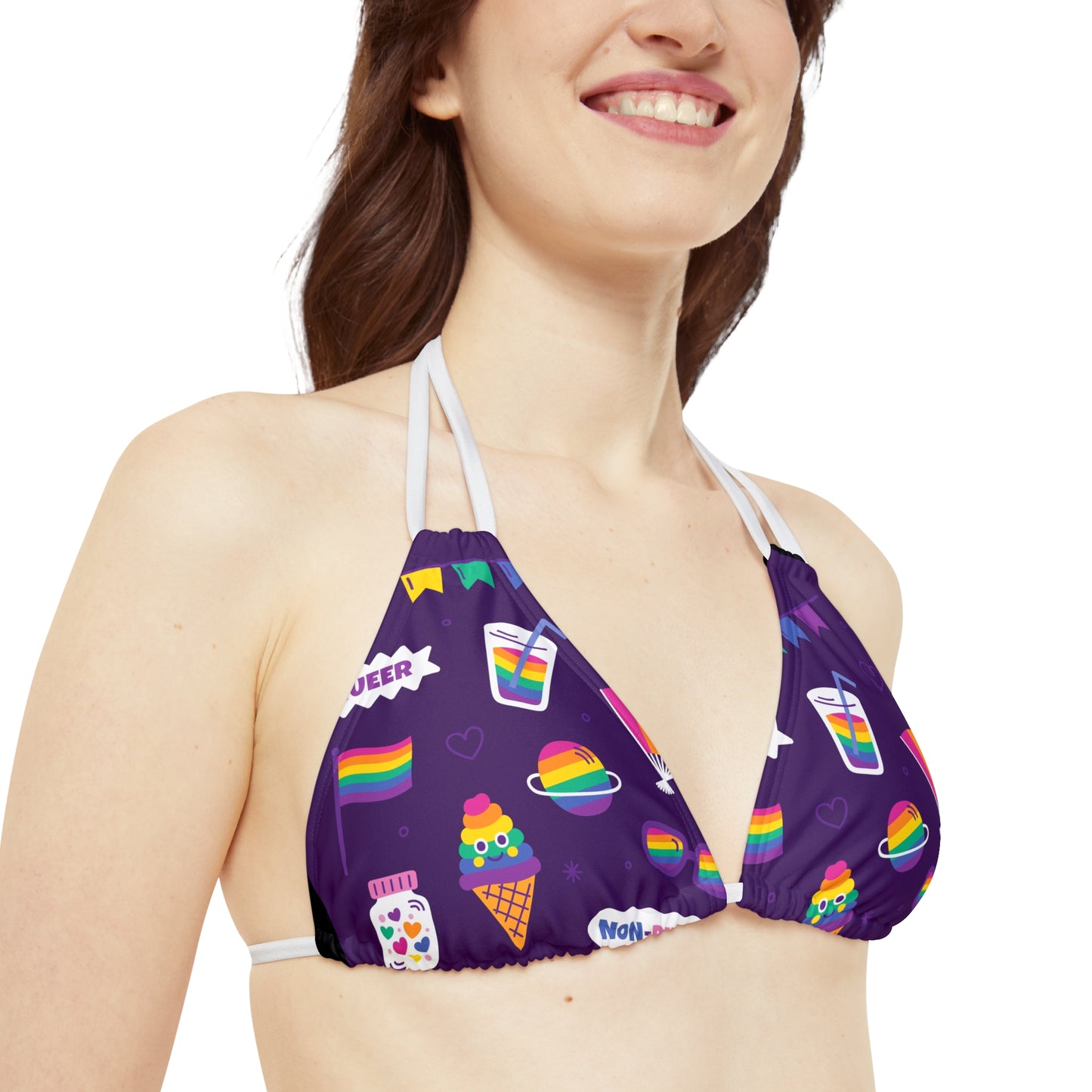 Strappy Triangle Bikini Top Pride
