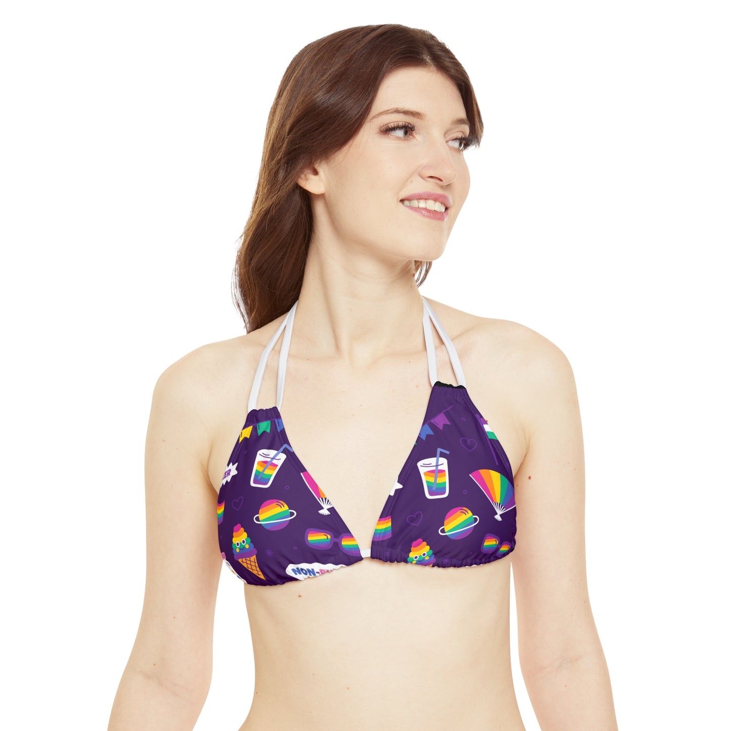 Strappy Triangle Bikini Top Pride
