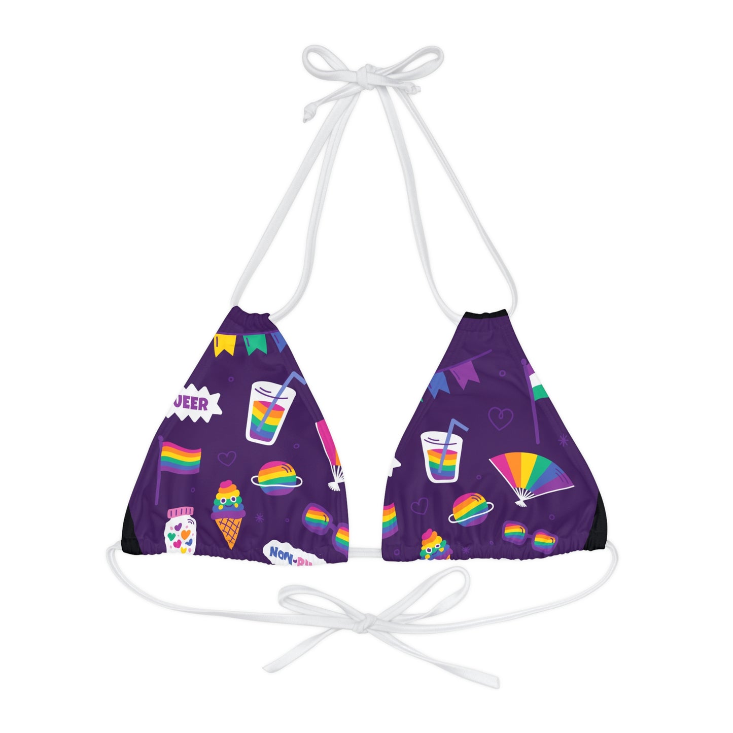 Strappy Triangle Bikini Top Pride