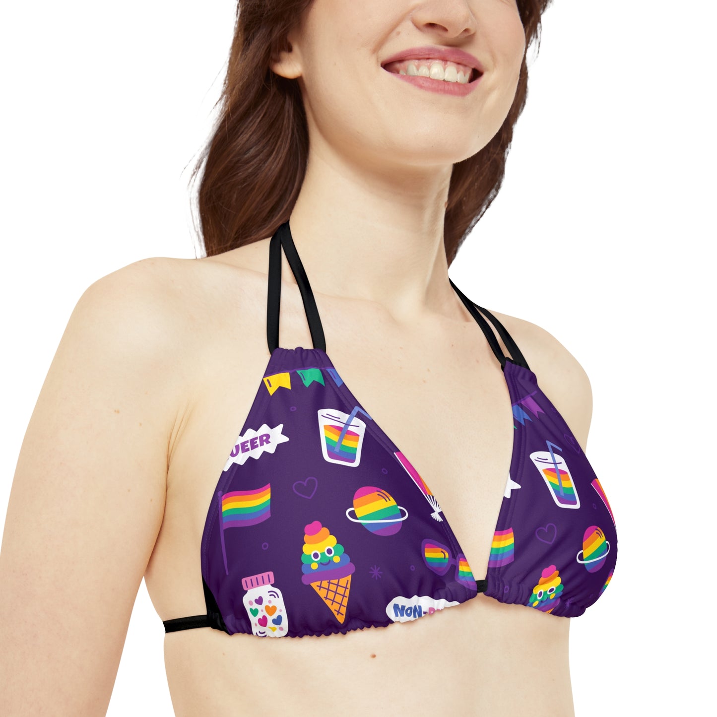 Strappy Triangle Bikini Top Pride