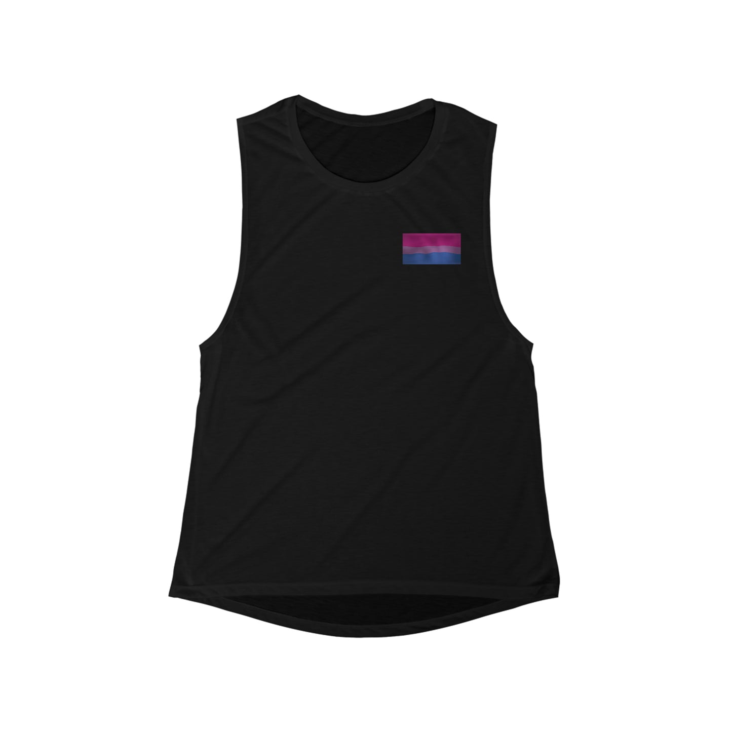 Women's Flowy Scoop Muscle Tank Bi Pride